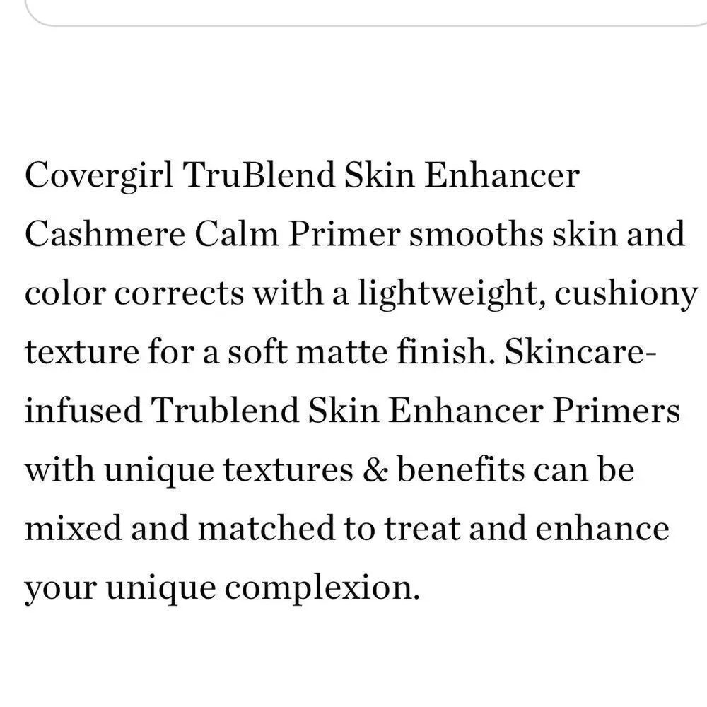 🦋 Cover Girl TruBlend Skin Enhancer Cashmere Calm Primer New FullSz